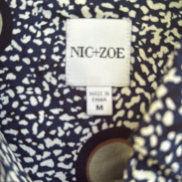NIC+ZOE Button Down Shirt - Black and Orange Polka Dots - Picture 5 of 10